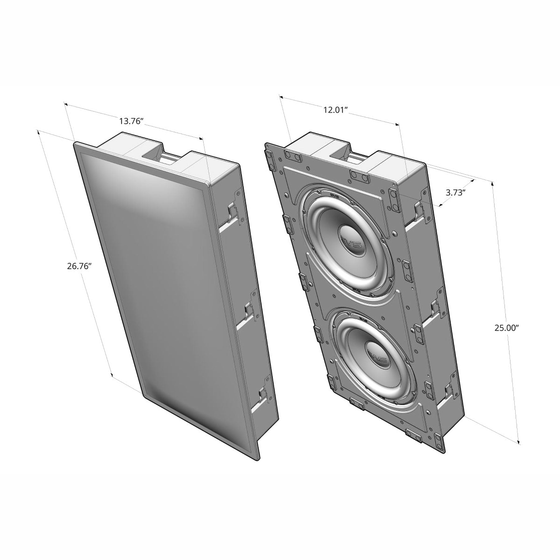 SVS 3000 In-Wall Subwoofer System (including rack-mount STA-800D2)