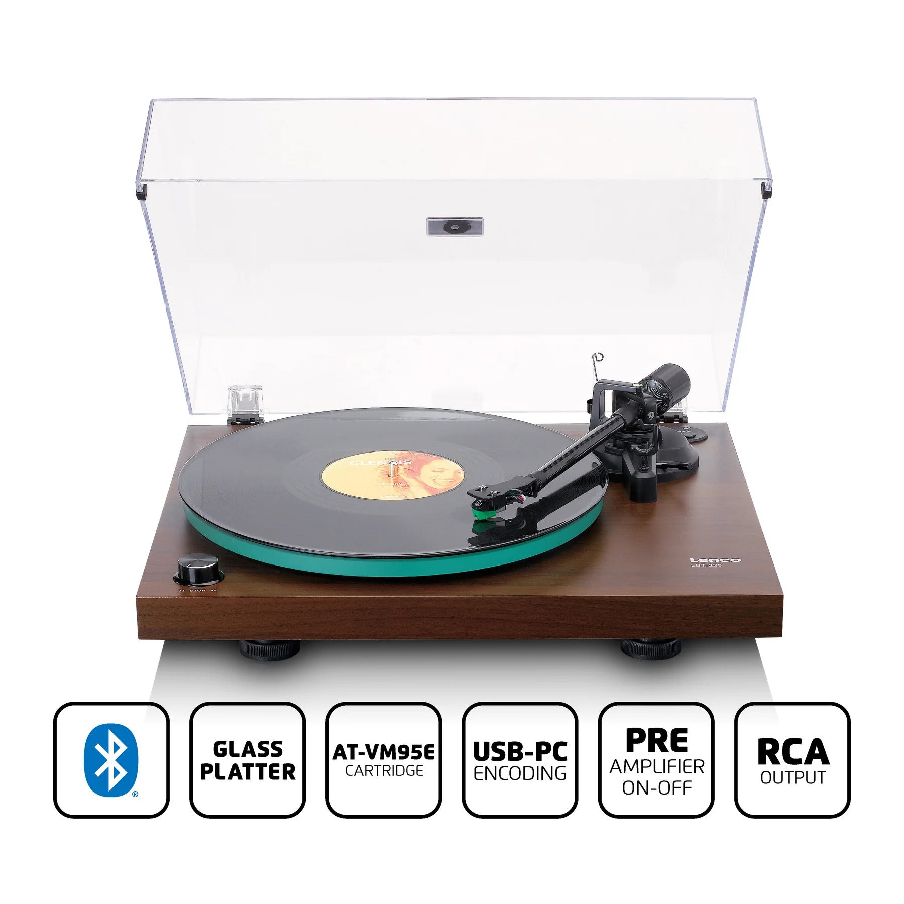 Lenco LBT-225WA Record Player with Bluetooth® Transmission