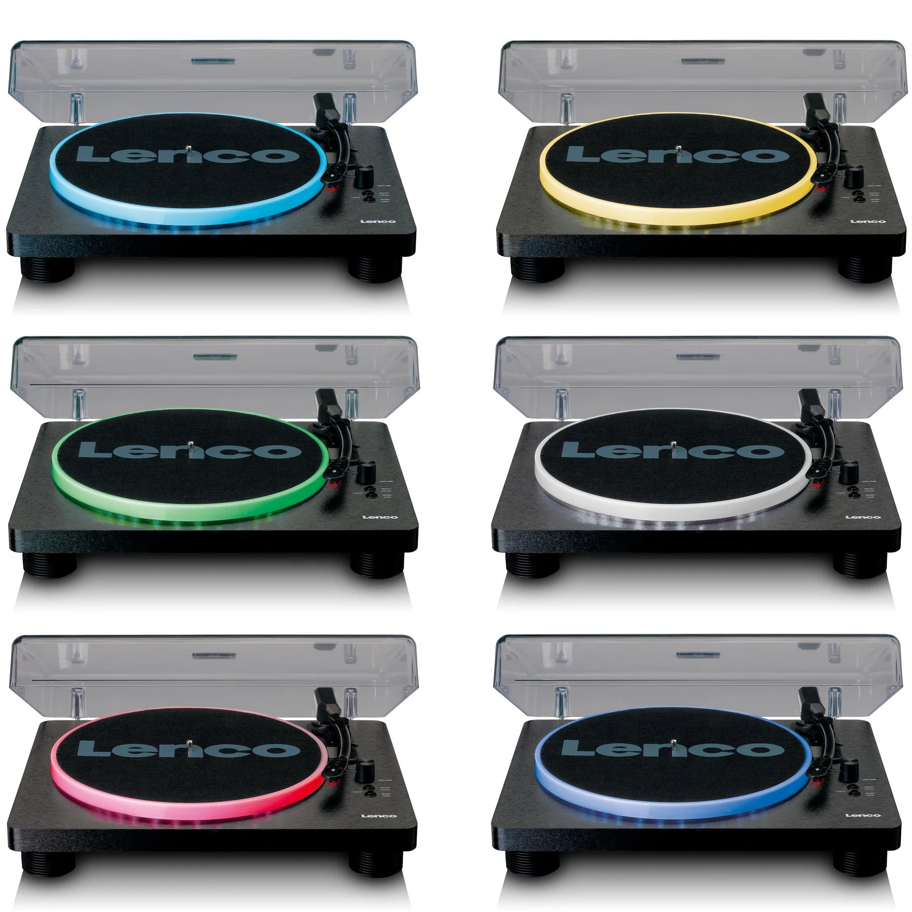 Lenco LS-50LED Turntable with PC Encoding, Speakers and Lights