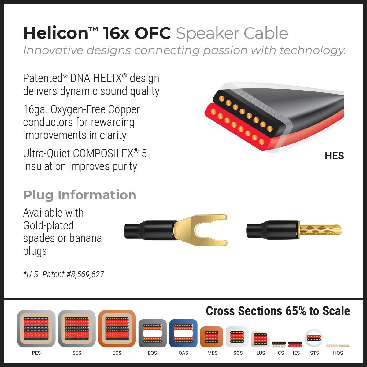 Wireworld Helicon 16x OFC Speaker Cable Pair (HES)