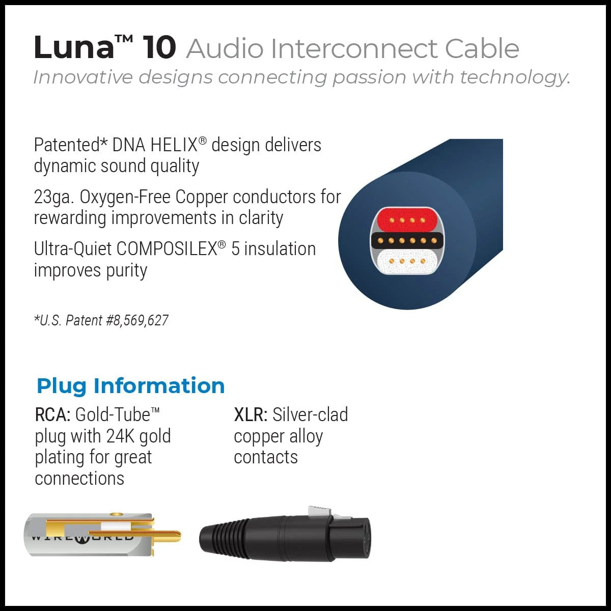 Wireworld Luna 10 Audio Interconnect Cable Pair (LUI) (RCA)