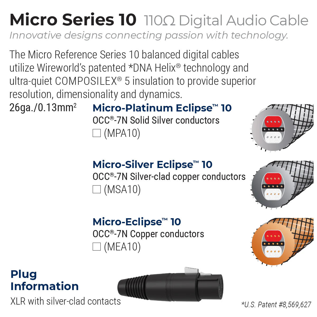 Wireworld Micro-Platinum Eclipse 10 Balanced Digital Audio Cable (MPA)