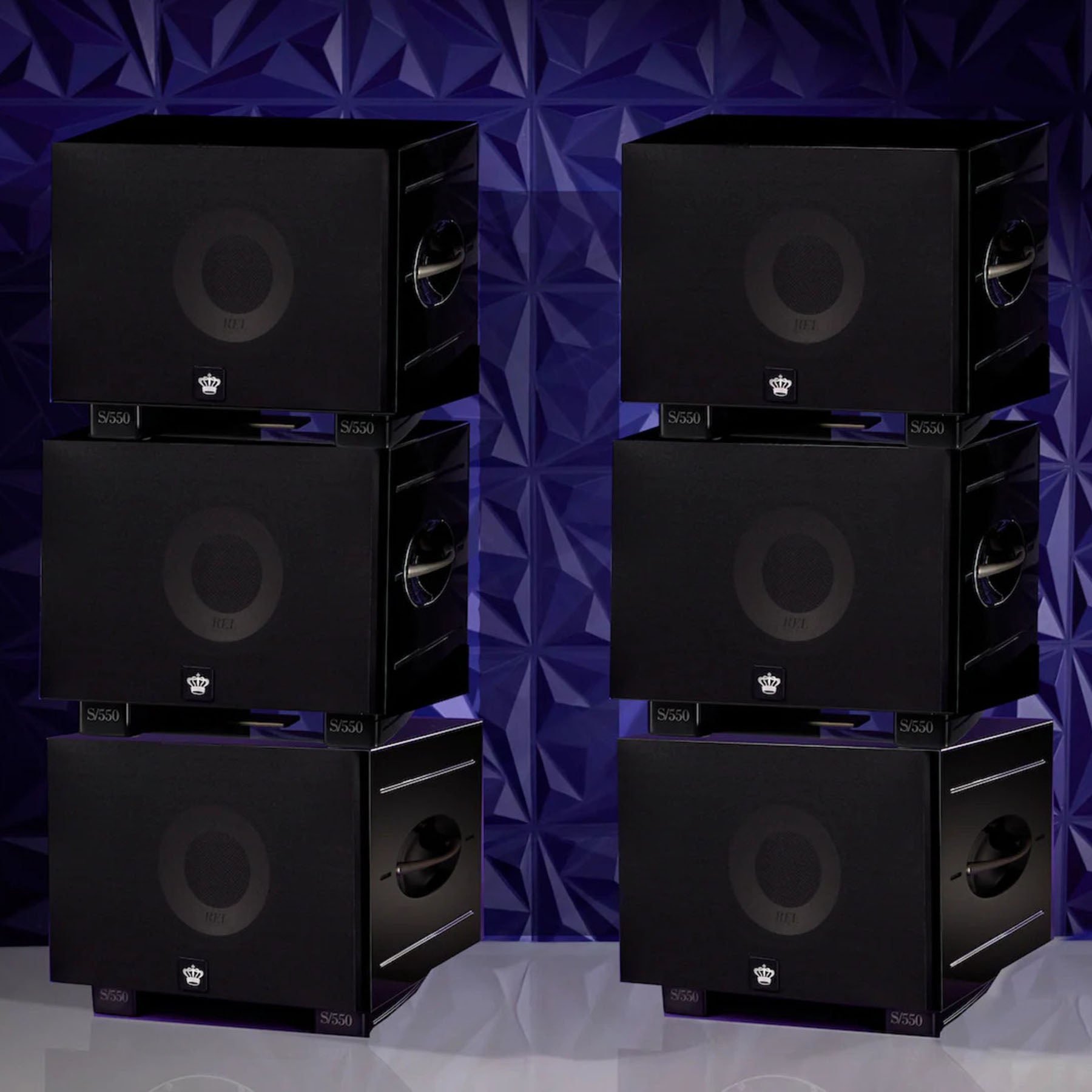 REL Acoustics S/550 Closed Box Front-firing Active Driver, Down-Firing Passive Subwoofer