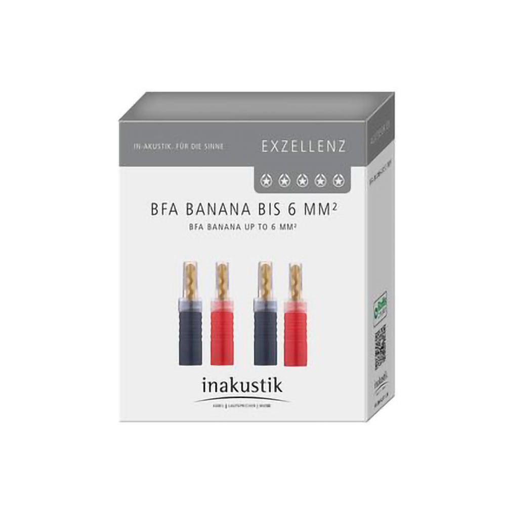 Inakustik Excellence 4mm BFA Banana Plug 24K Gold Plastic Barrel Barrel (set of 4)