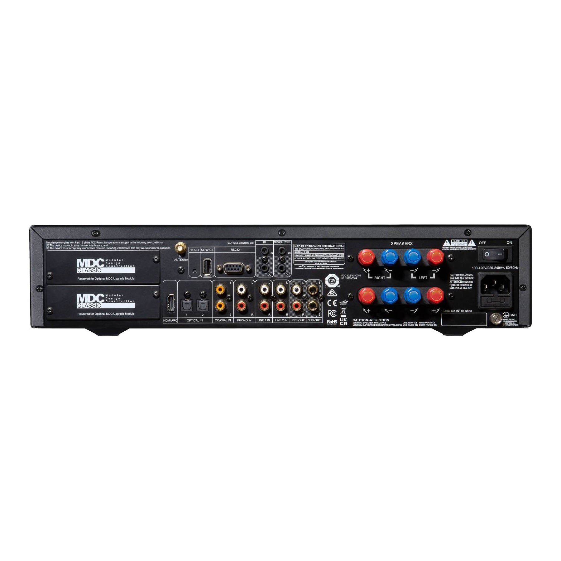 NAD C389 Integrated Hybrid Digital DAC Amplifier with BluOS installed
