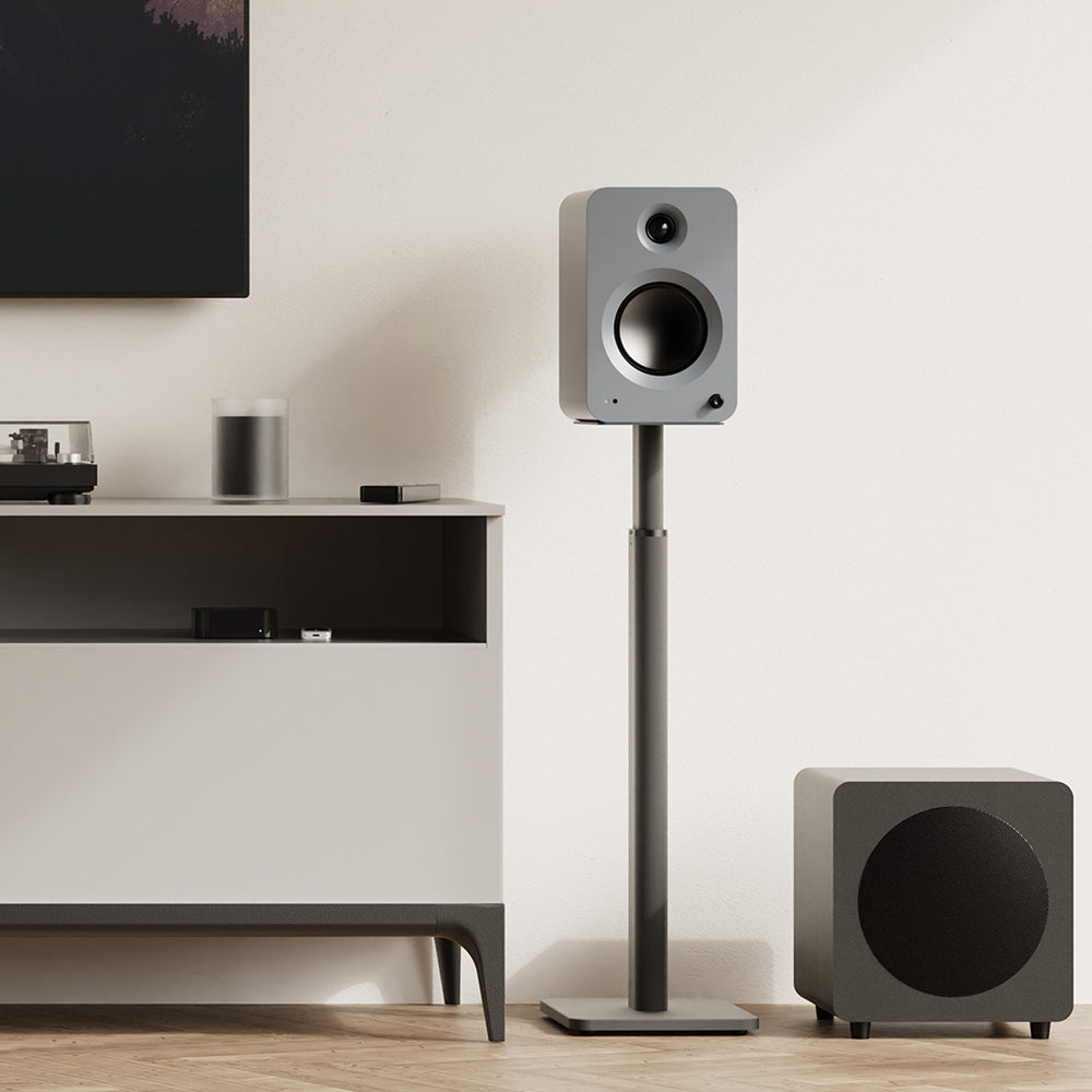 Kanto SPH Universal Height Adjustable Bookshelf Speaker Stands - Black, Pair