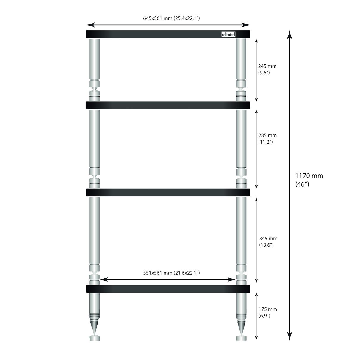 Solidsteel Hyperspike HF-4C Colossus 4-Shelf Rack
