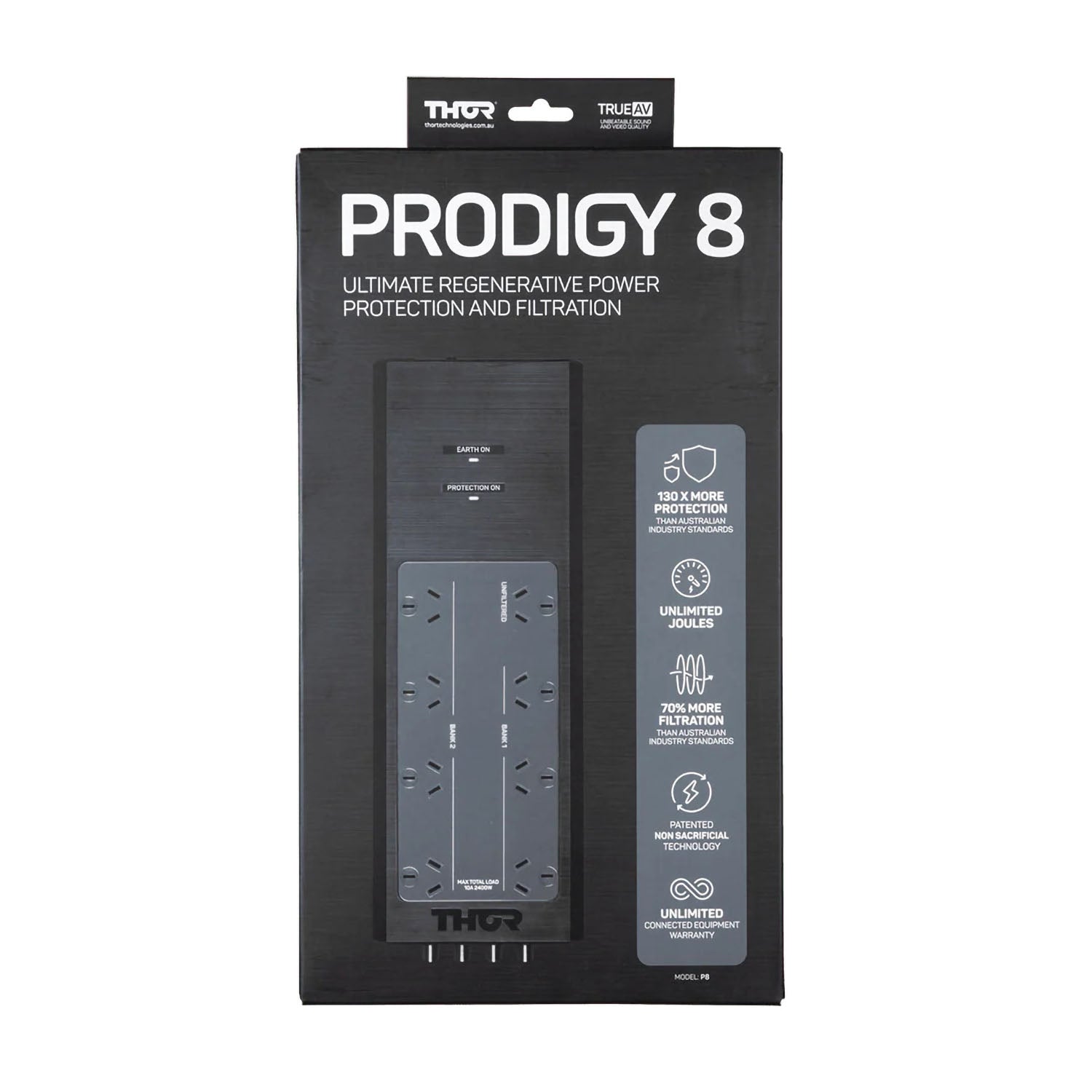 THOR P8 Prodigy 8-way Surge Protector with Elite Filtration