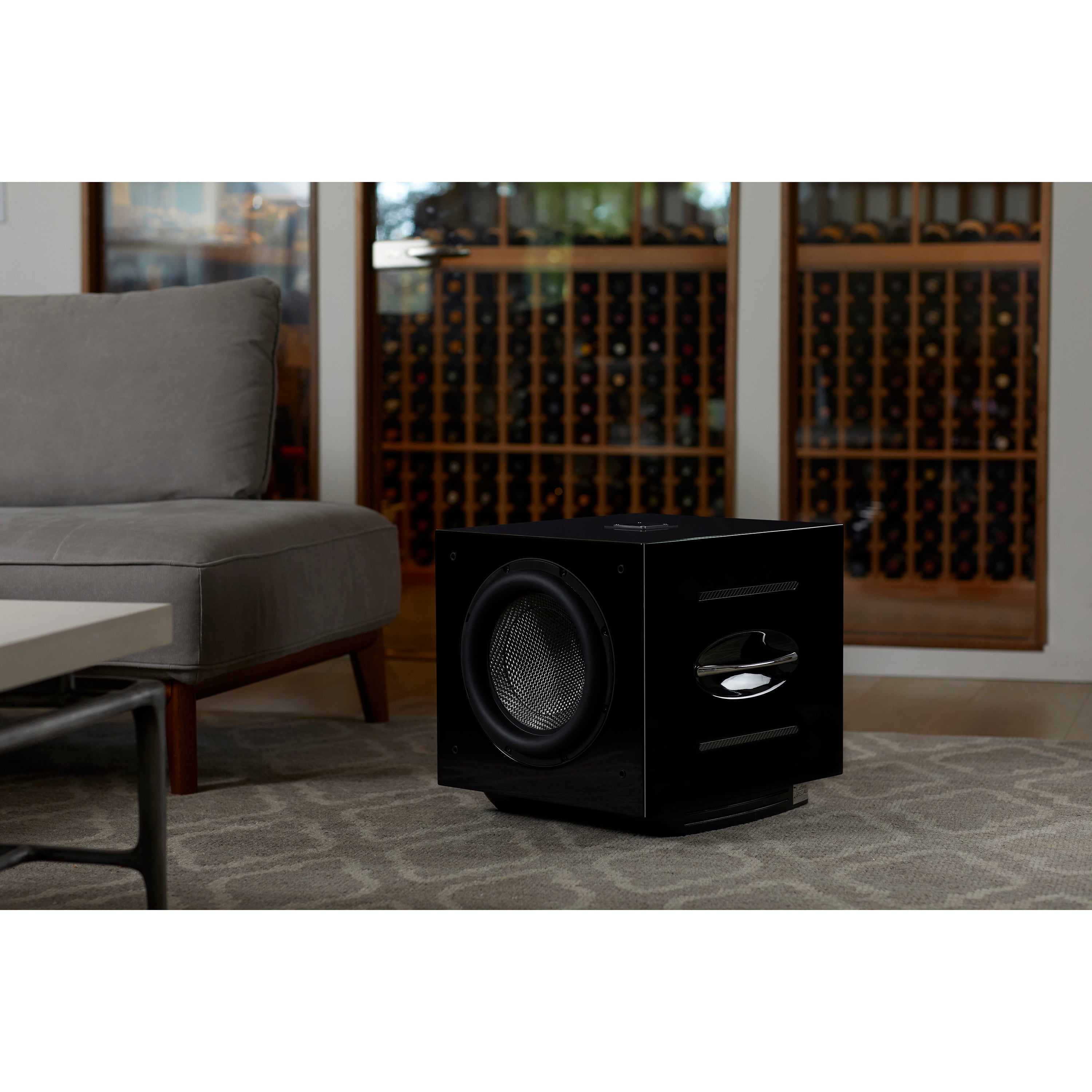REL Acoustics Series S Carbon Special 12 inch Carbon Fibre Front-firing Active Driver, Down-firing Passive Subwoofer