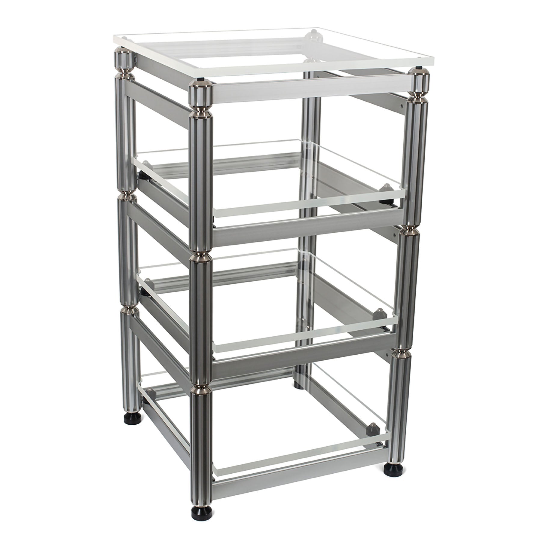 AG Lifter Apollo Modular Isolation 4 Shelf Rack with H-Frame - Silver