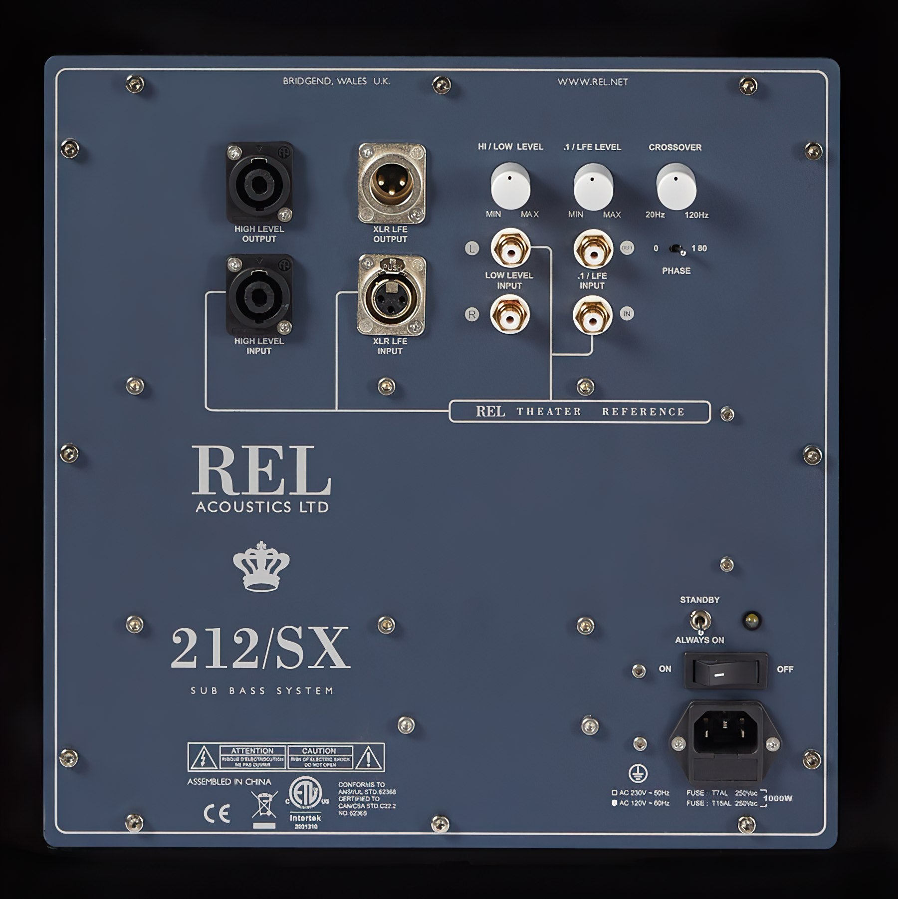 REL Acoustics 212/SX 12 inch 2 Front-firing Active Driver, Rear and Down-firing Passive Subwoofer