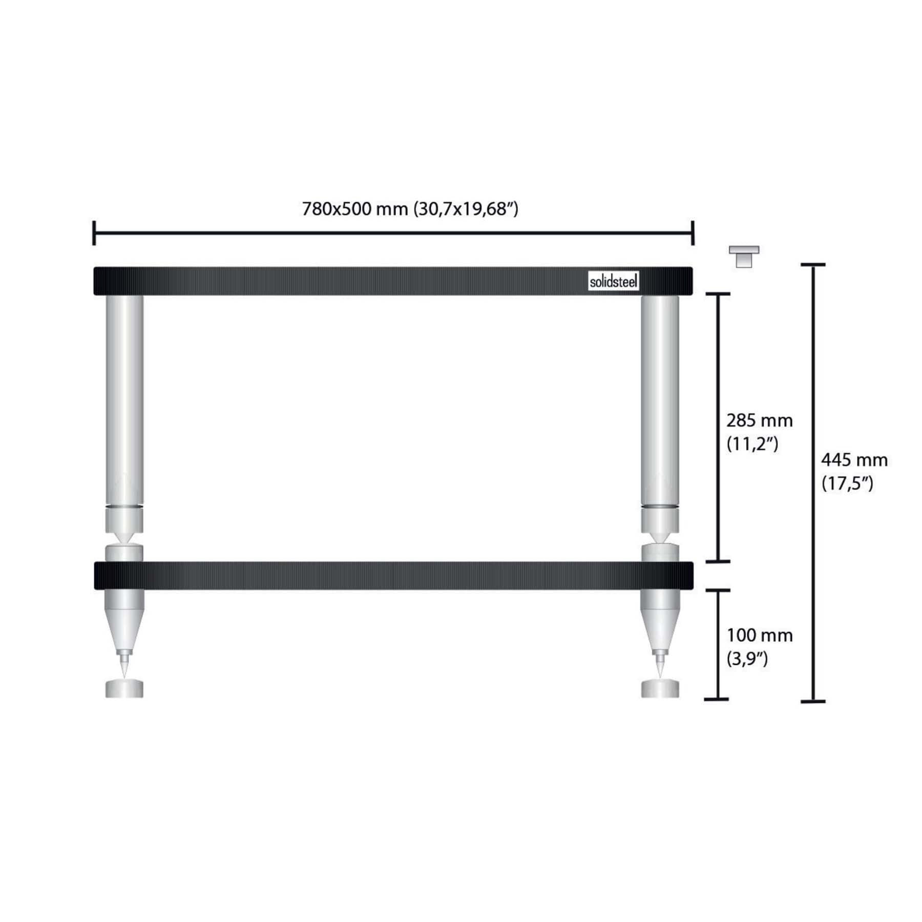 Solidsteel HY-2L Hi-Fi Rack Black