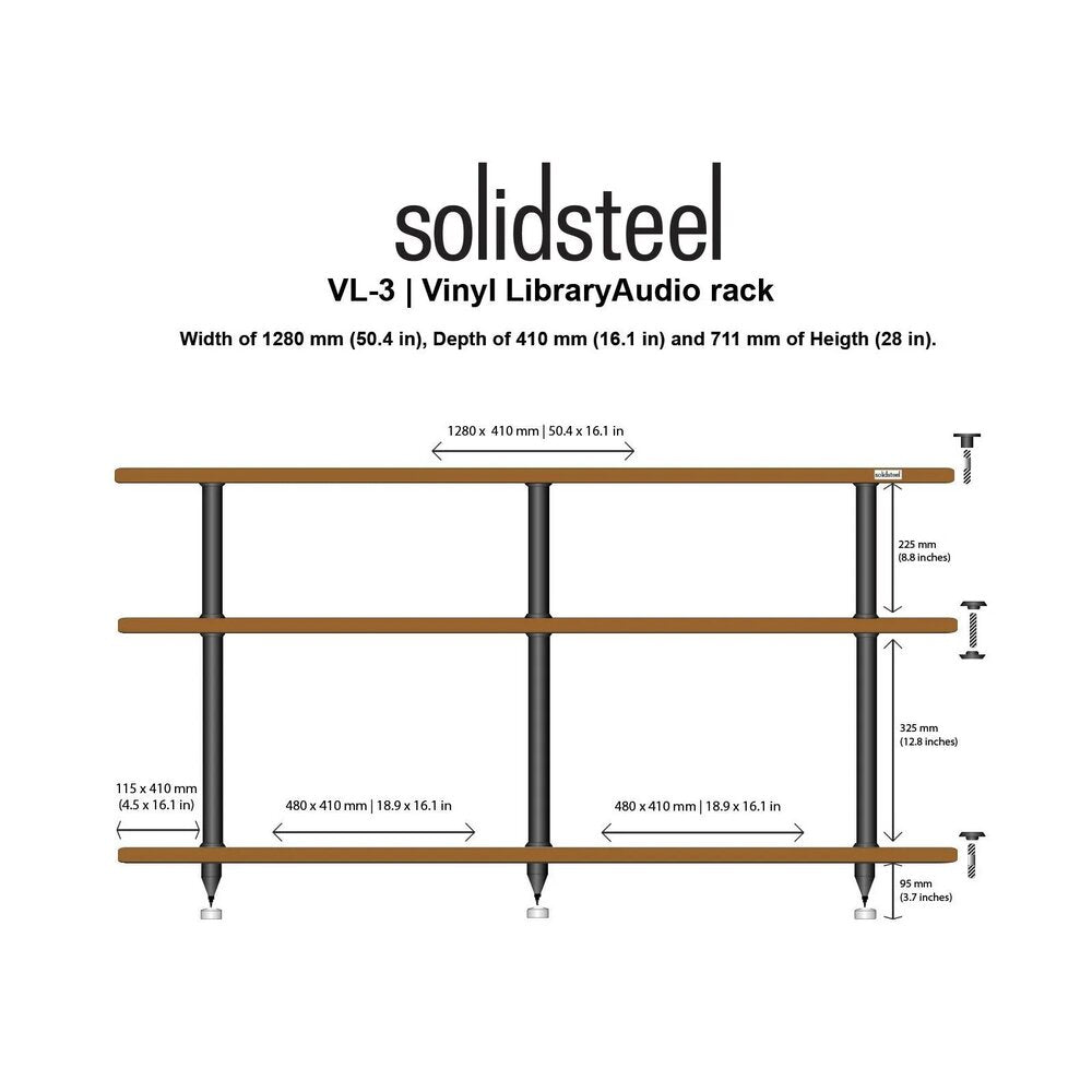 Solidsteel VL-3 Vinyl Library Rack 3-Shelf