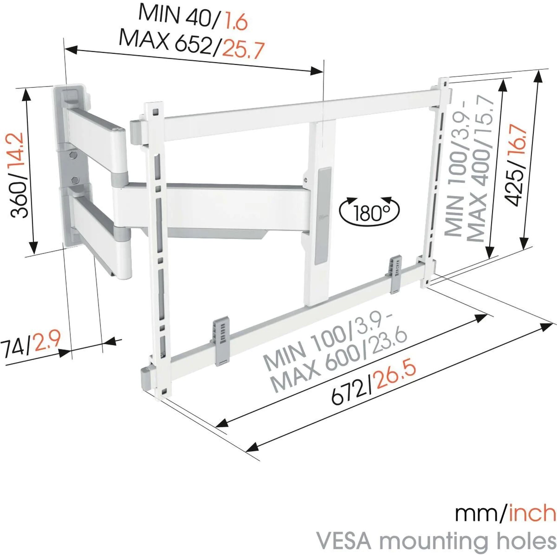 Vogel's TVM 5645 Full-Motion TV Wall Mount (white)