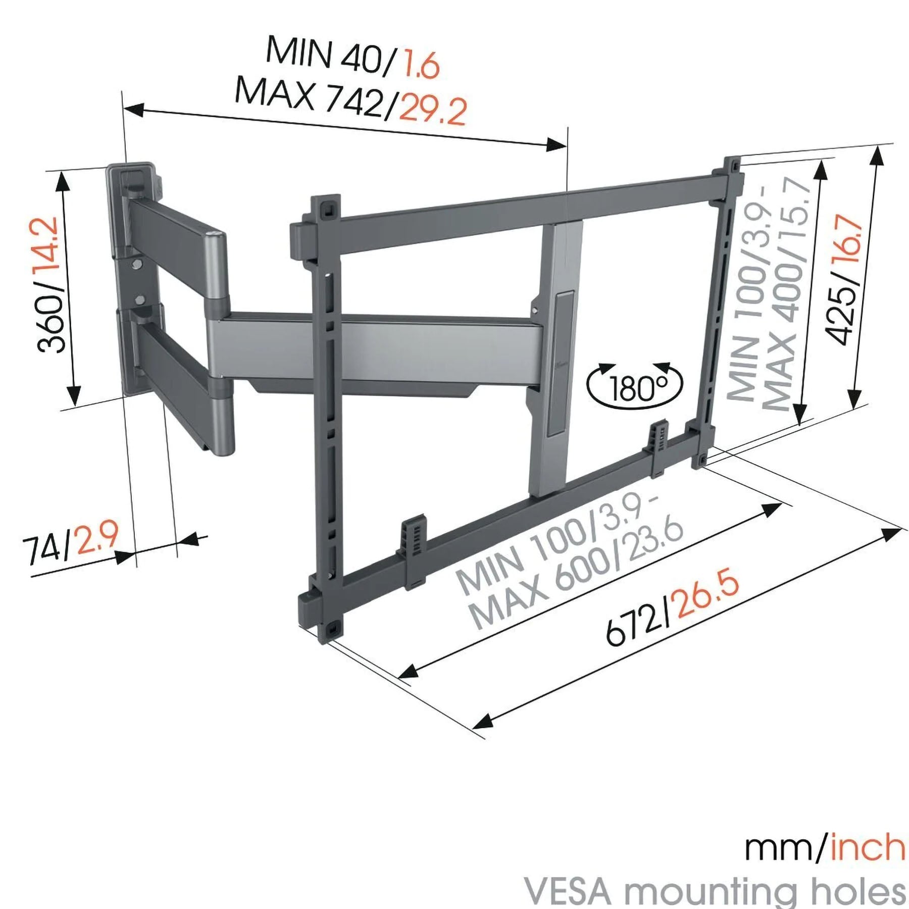 Vogel's TVM 5845 Full-Motion TV Wall Mount (black)