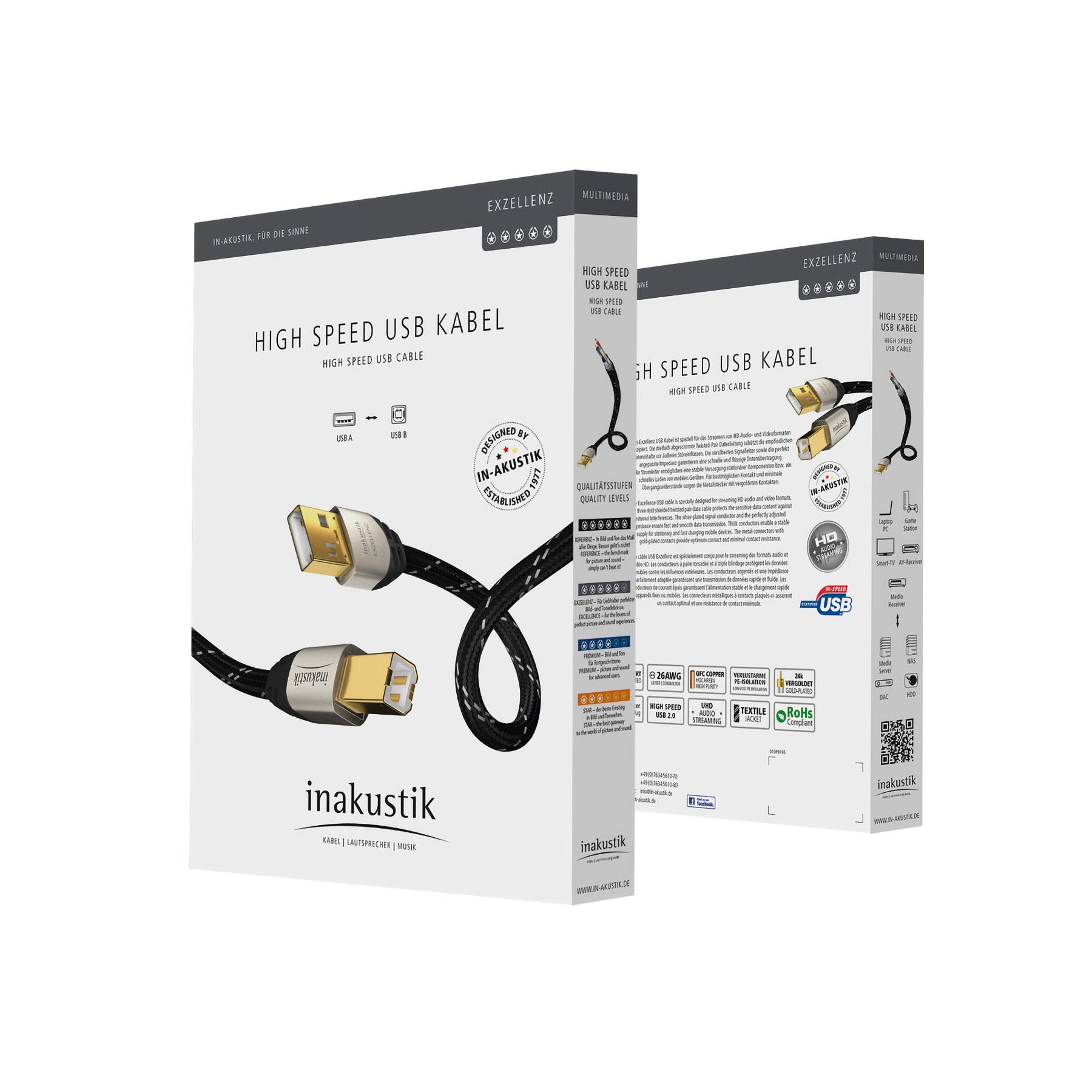 Inakustik Excellence High Speed USB 2.0 Interconnect Cable USB A to B