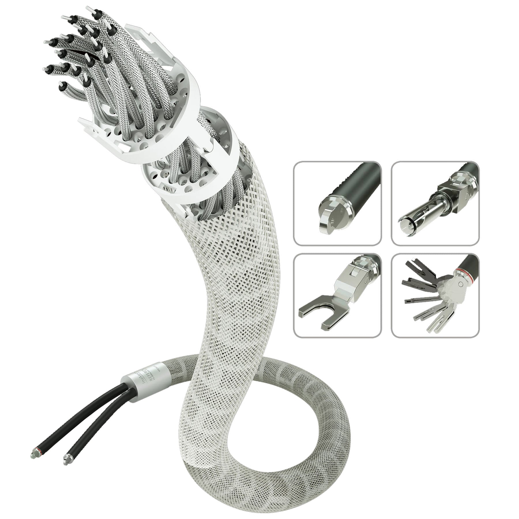 Inakustik Reference LS‐4004 AIR Speaker Cable Banana & Spade Adaptor - PURE SILVER (pair)
