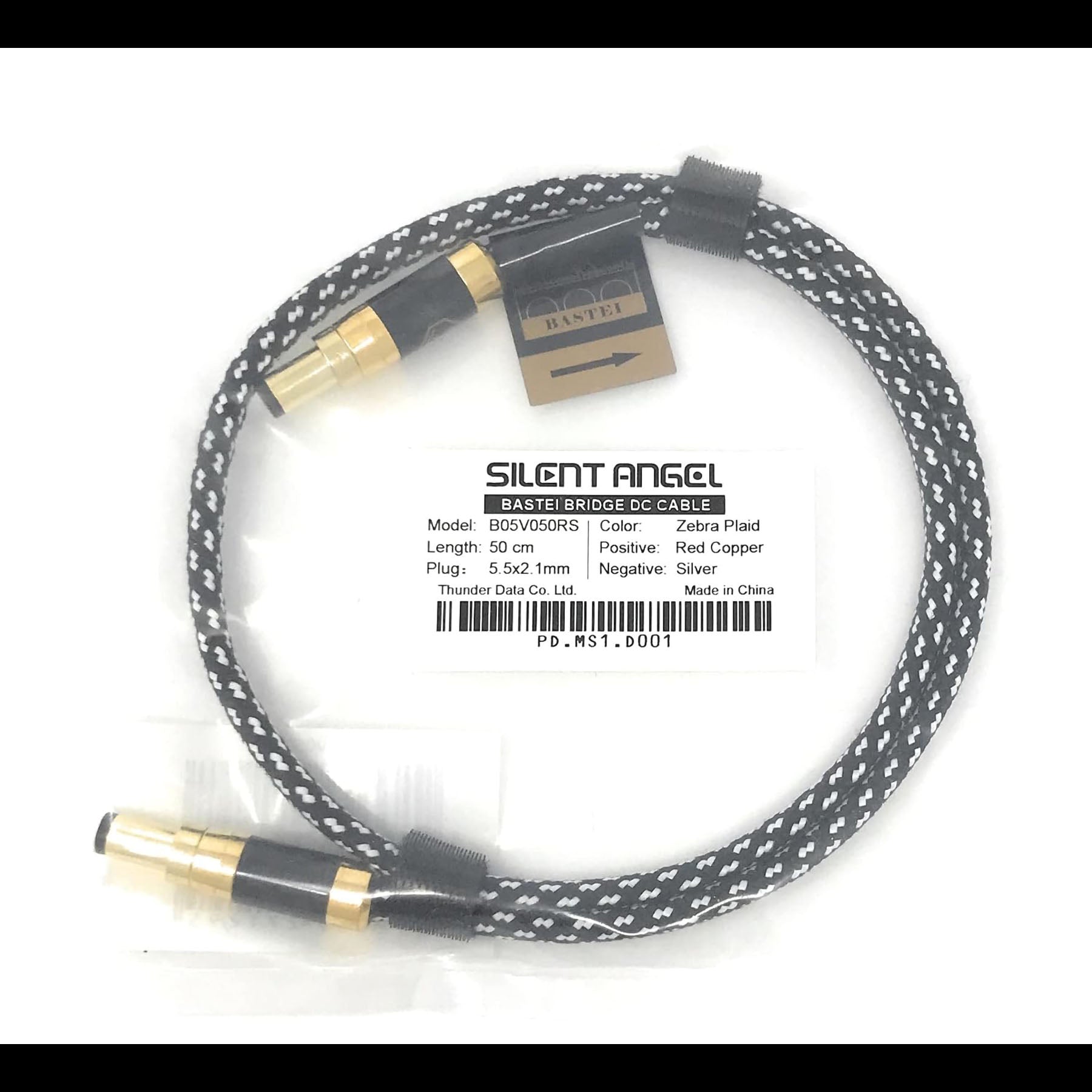 Silent Angel Zebra Plaid DC Upgrade Cable - Bastei Series