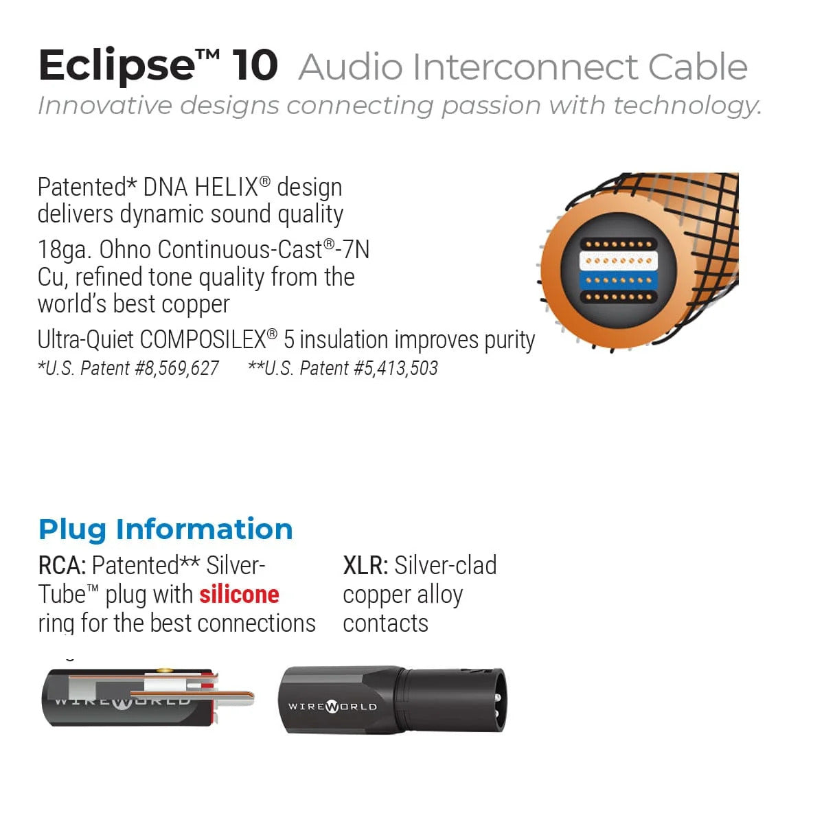 Wireworld Eclipse 10 Audio Interconnect Cable Pair (ECI) (RCA)