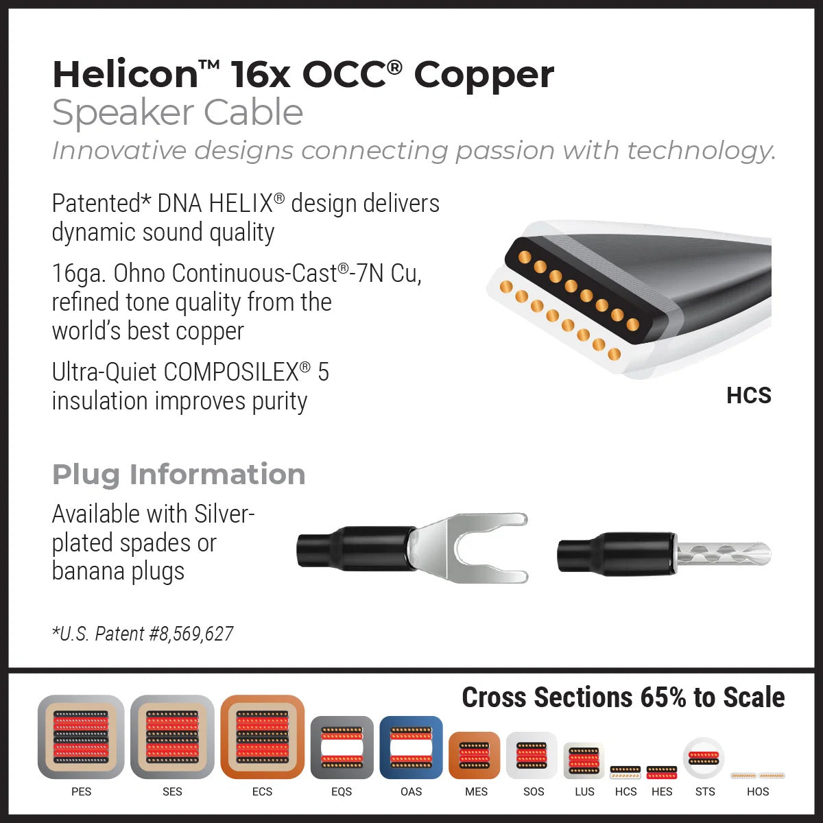 Wireworld Helicon 16x OCC Speaker Cable Pair (HCS)