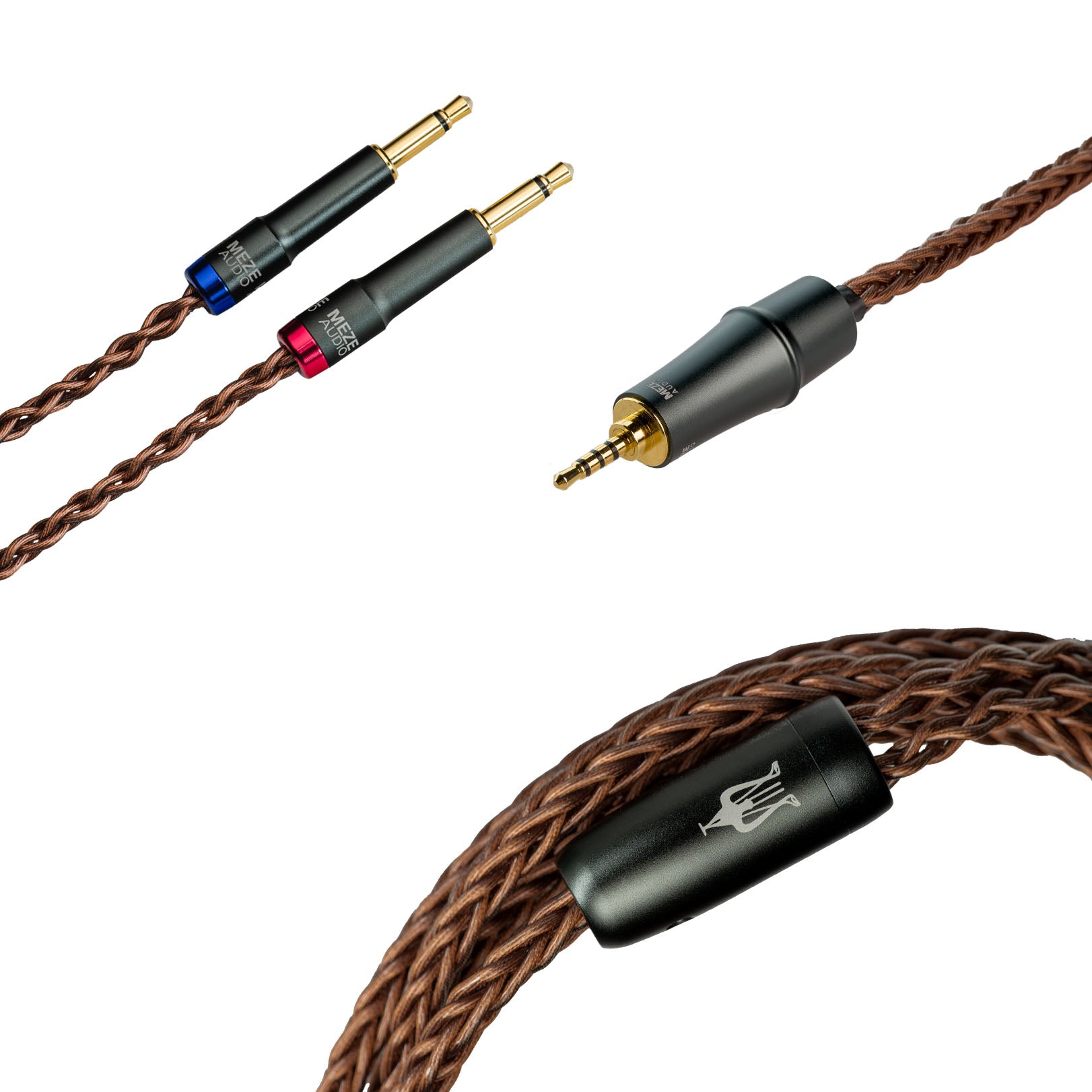 Meze Audio Mono 3.5mm to 2.5mm Balanced / 3.5mm / 4.4 mm / 6.3 mm / 4-pin XLR Balanced Silver PCUHD Premium Cables for LIRIC