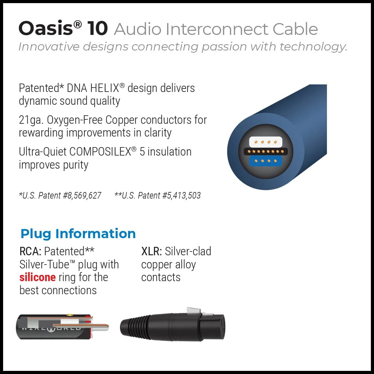 Wireworld Oasis 10 Audio Interconnect Cable Pair (OAI) (RCA)