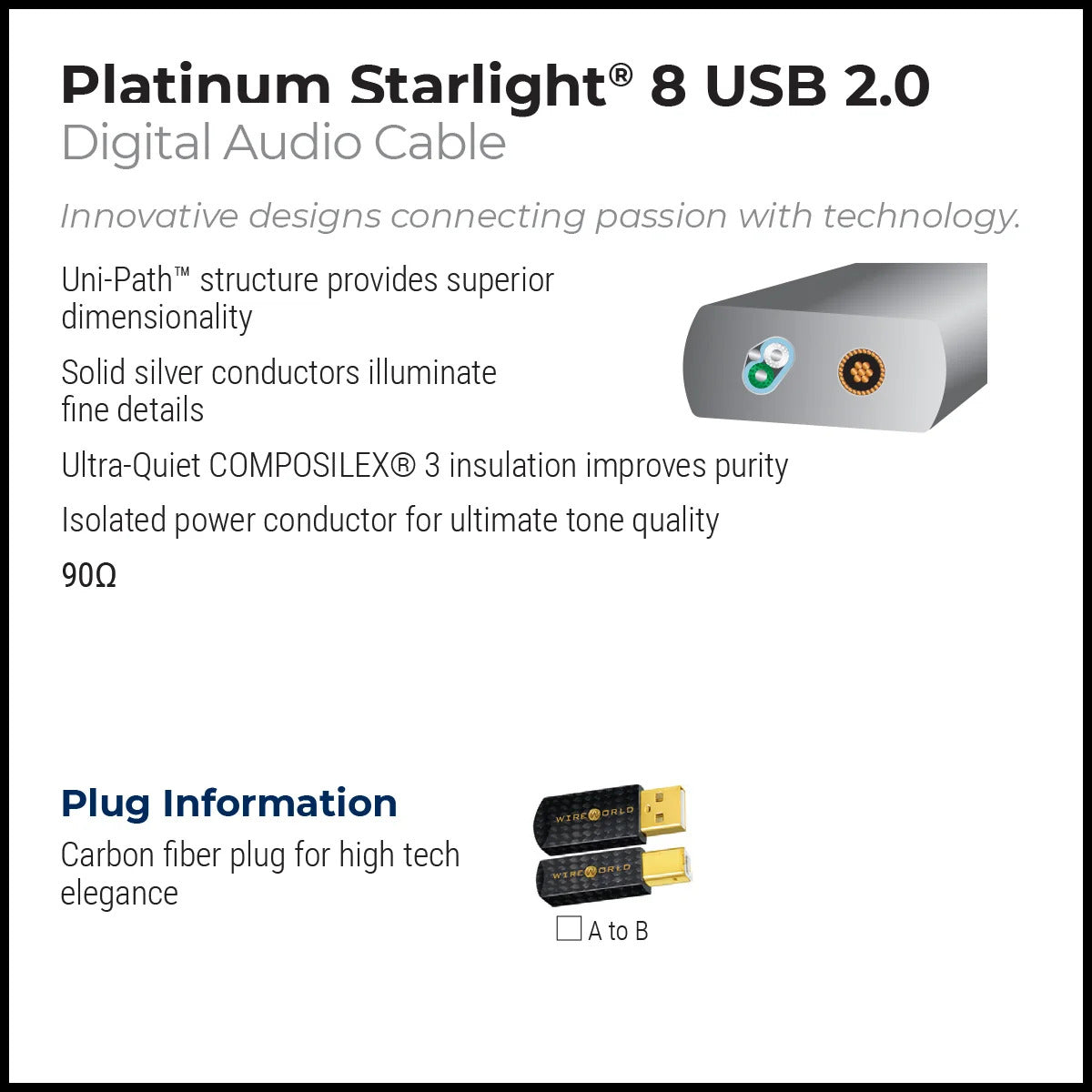 Wireworld Platinum Starlight 8 USB 2.0 Audio Cables
