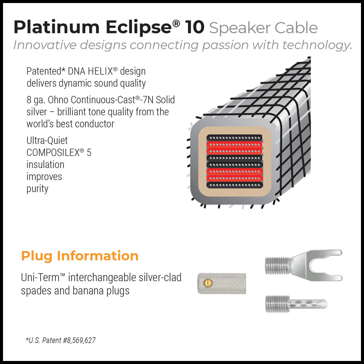 Wireworld Platinum Eclipse 10 Bi-Wired Speaker Cable Pair (PEB)