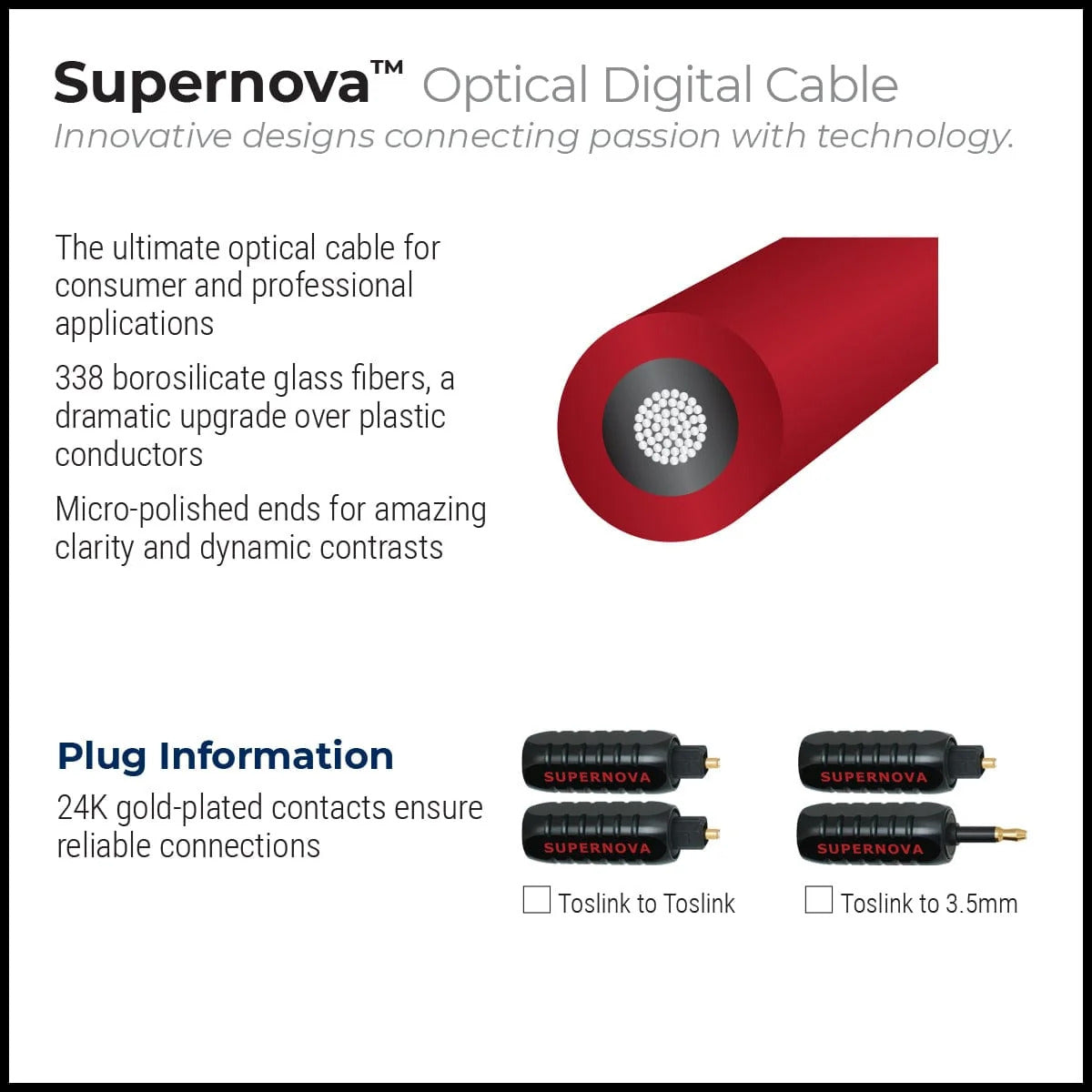 Wireworld SuperNova 7 Toslink Optical Audio Cables (STO / SMO)