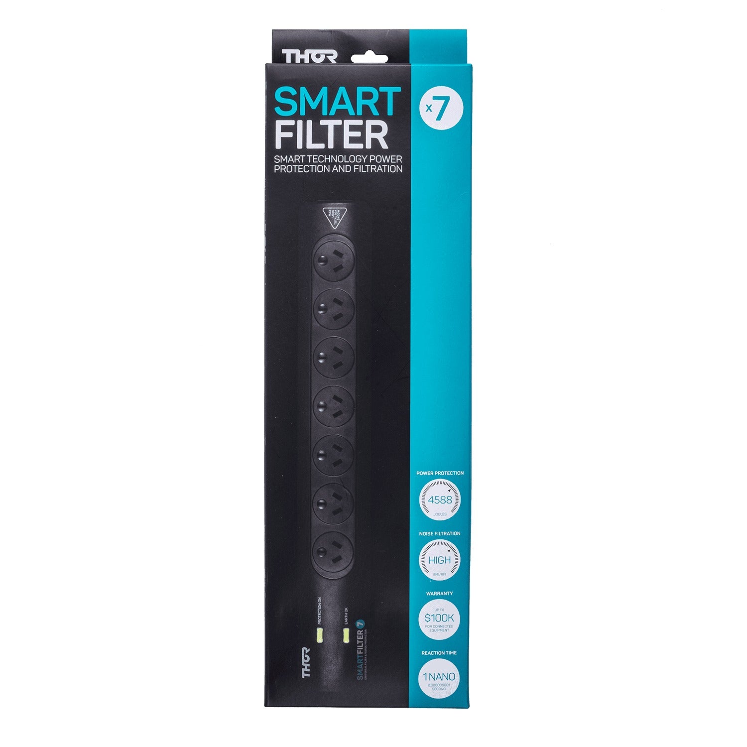 THOR D1/45 Smartfilter – 7 Way Surge Protector with Better Filtration