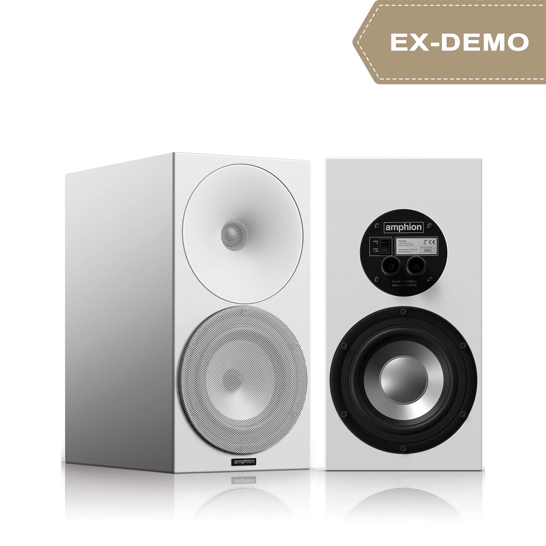 [Ex-demo] Amphion Argon3s Bookshelf Speakers (pair) - Full White