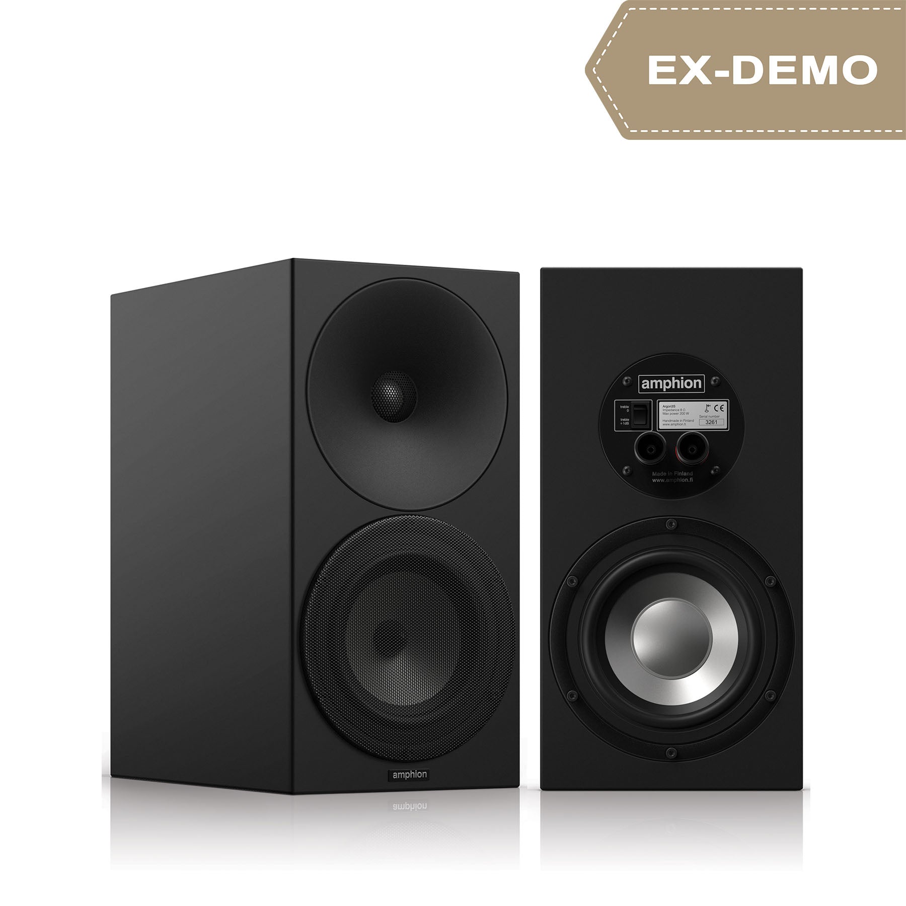 [Ex-demo] Amphion Argon3s Bookshelf Speakers (pair) - Black