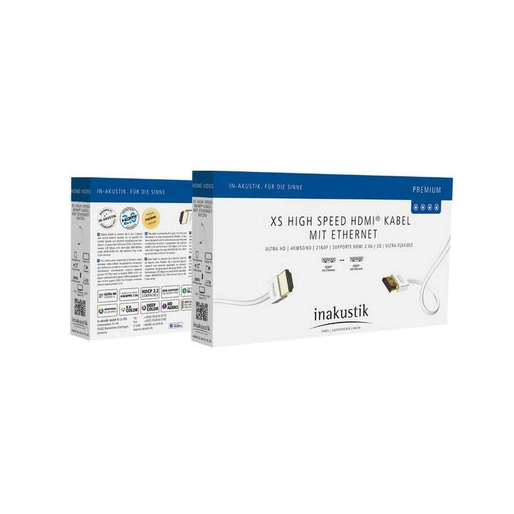 Inakustik Premium XS High Speed HDMI Cable with Ethernet - HDMI 2.0b