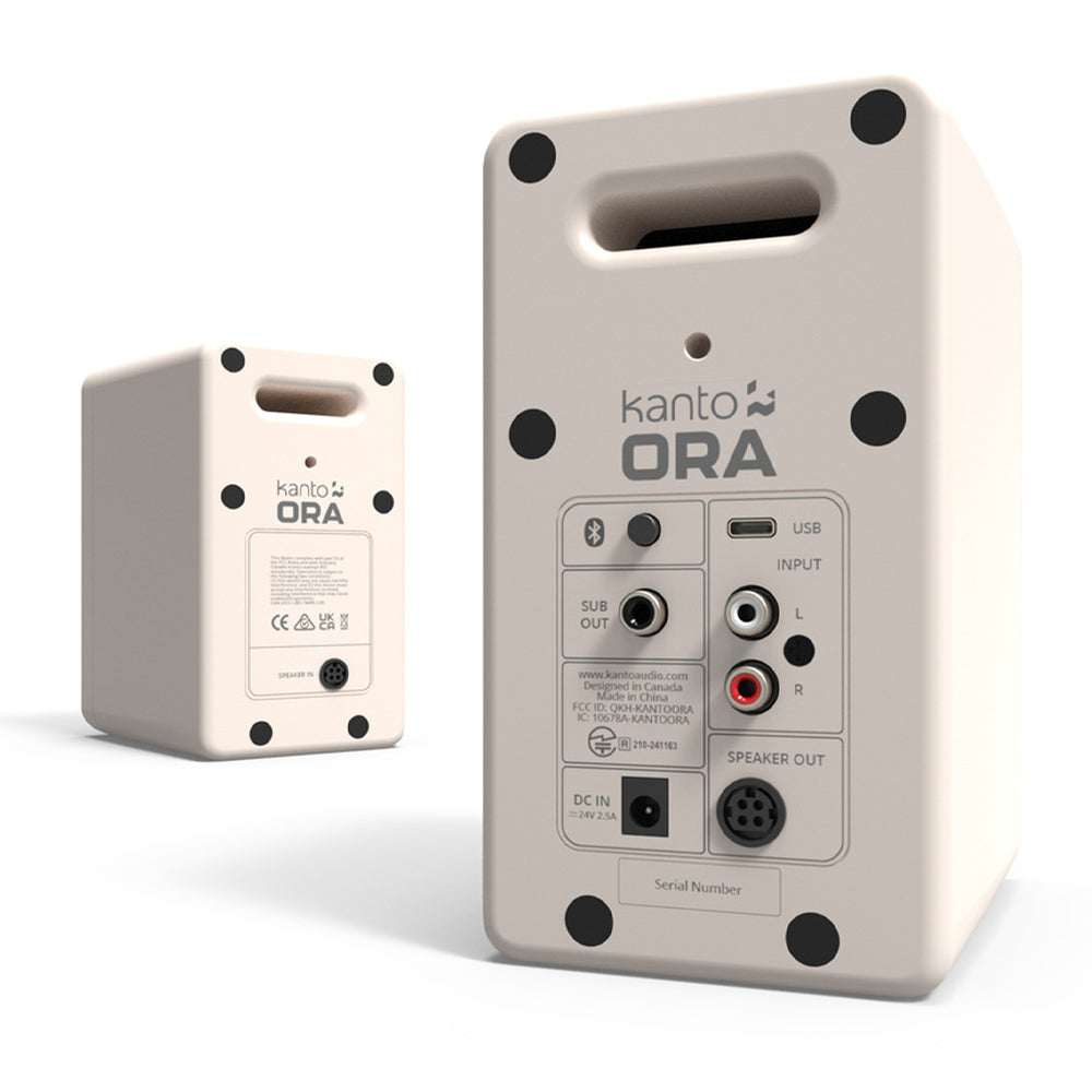 Limited Edition - Kanto ORA 100W Powered Reference Desktop Computer Speakers with Bluetooth 5.0 Matte Cream
