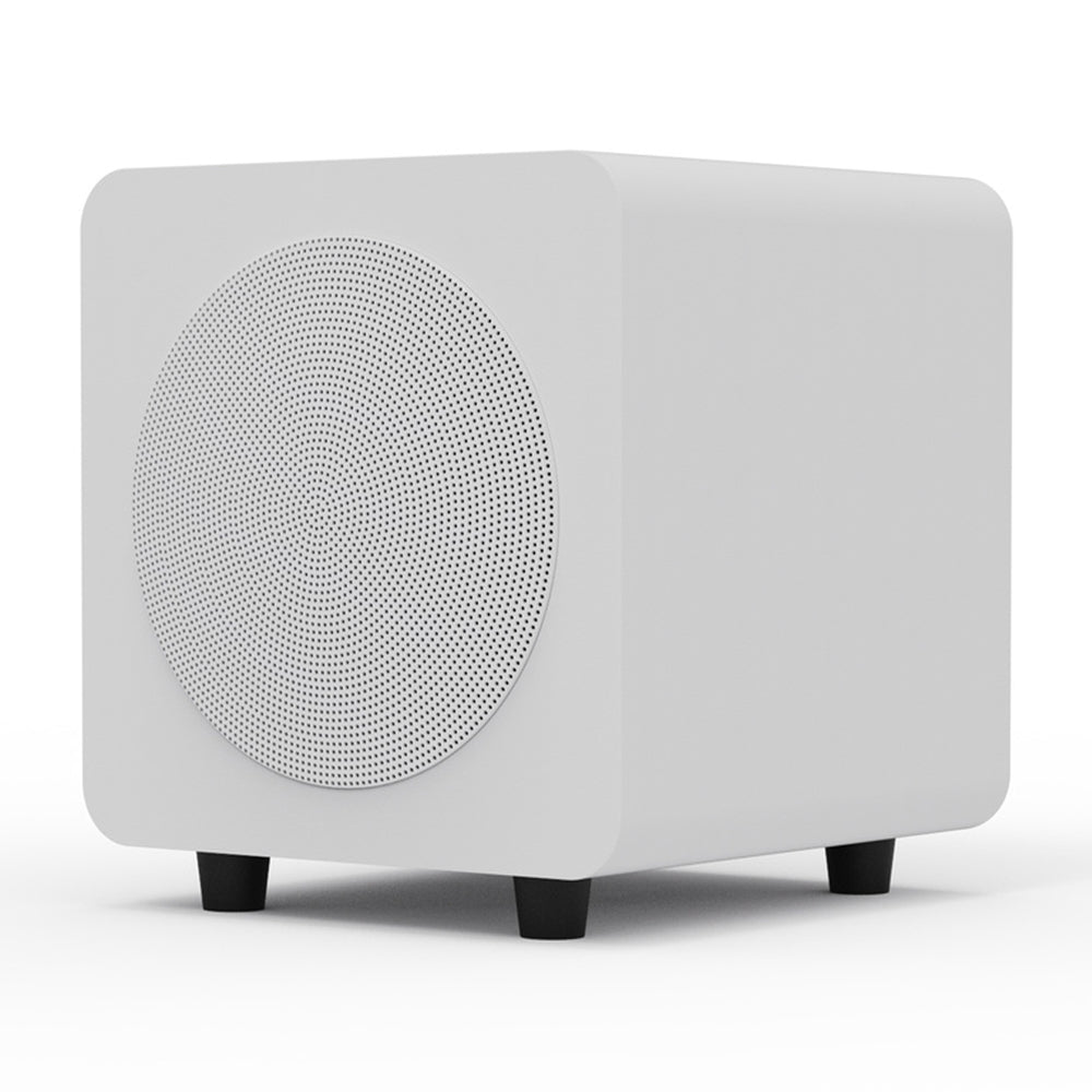 Limited Edition - Kanto SUB6 200W 6" Sealed Powered Subwoofer, Matte White, With White Grill