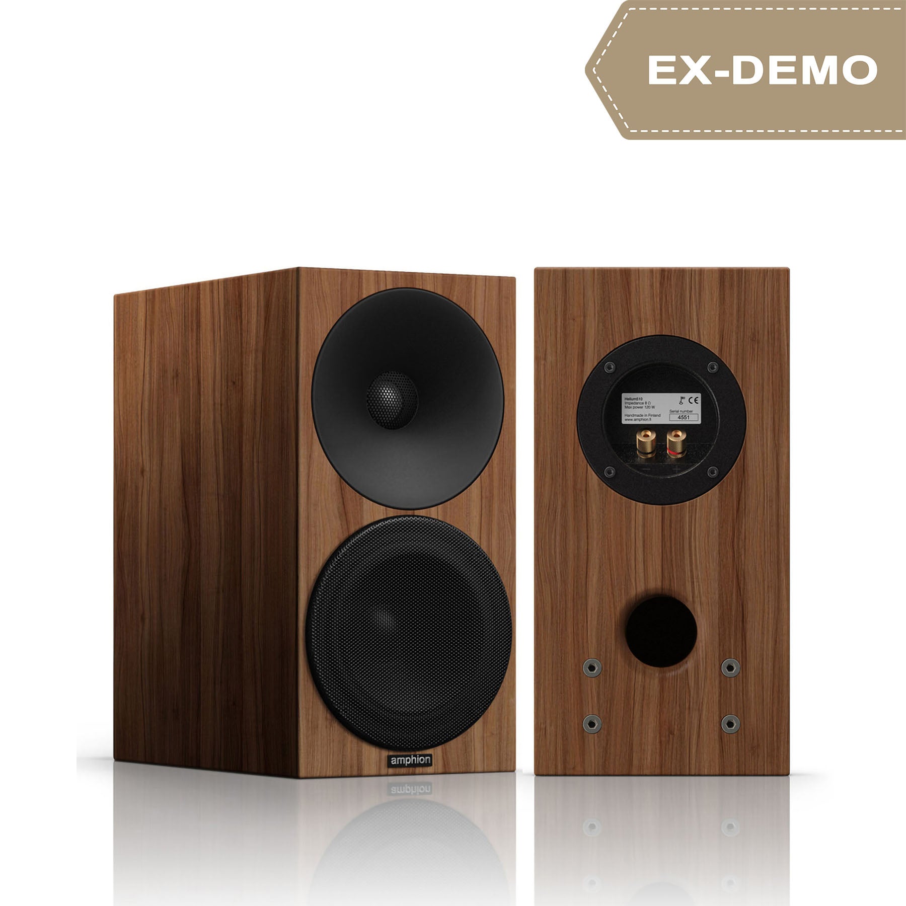 [Ex-demo] Amphion Helium510 Bookshelf Speakers (pair) - Walnut