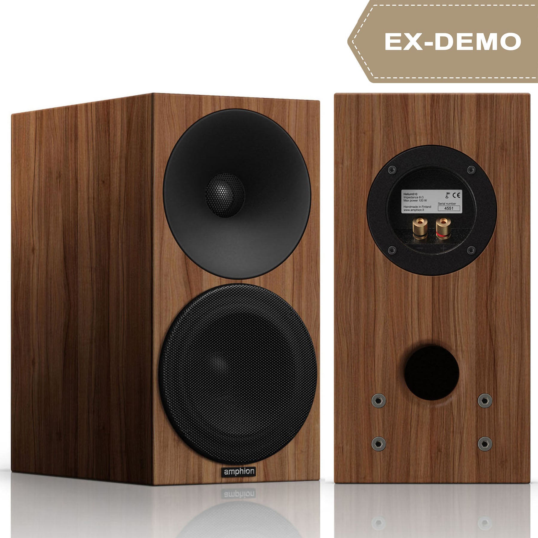[Ex-demo] Amphion Helium510 Bookshelf Speakers (pair) - Walnut