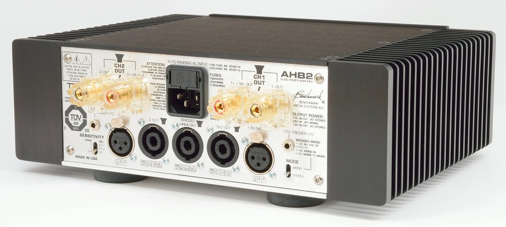 Benchmark AHB2 Power Amplifier rear angle view 2