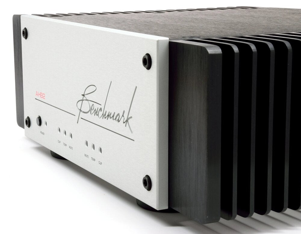 Benchmark AHB2 Power Amplifier front view close up