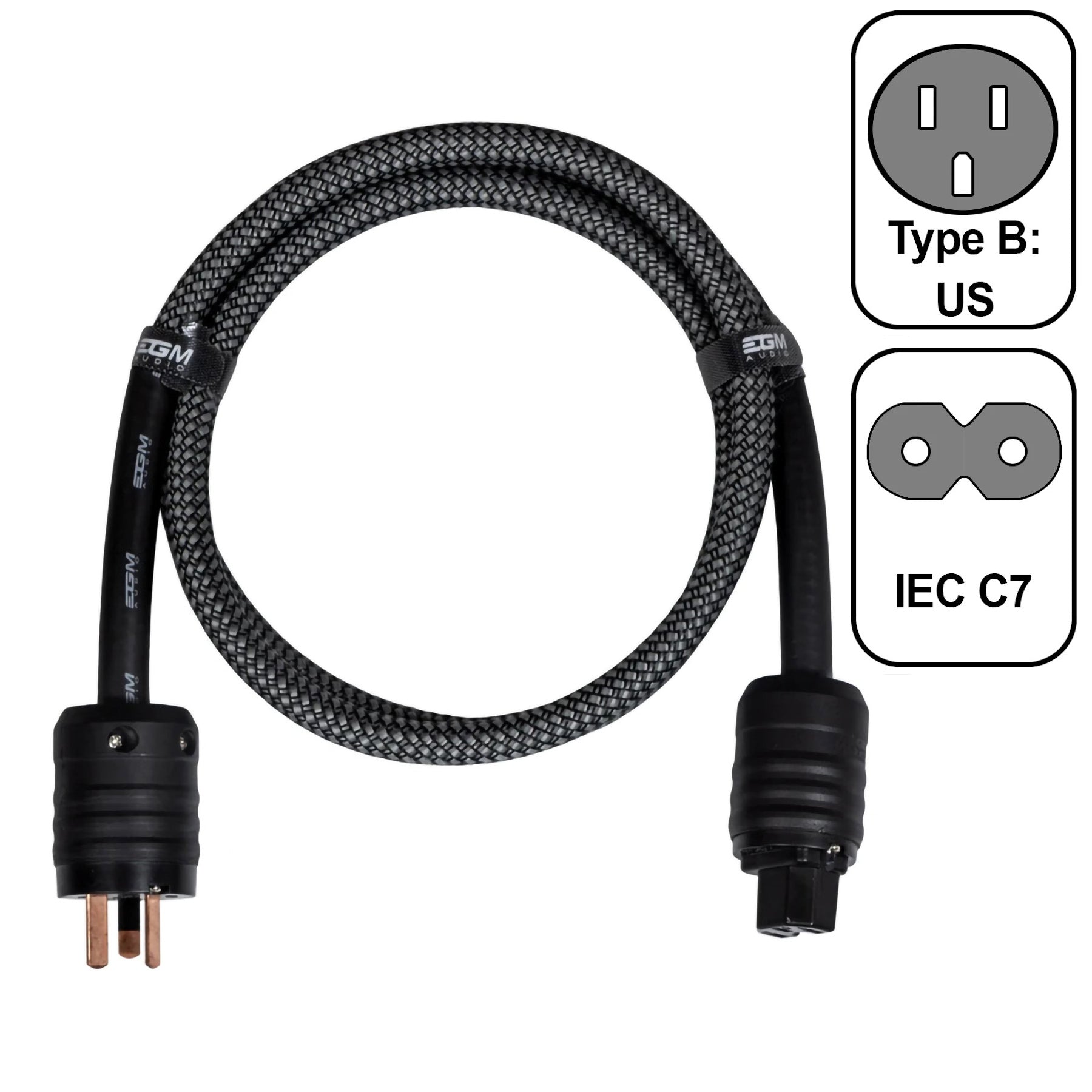 EGM Audio - Audio Power Cable - Black Pearl