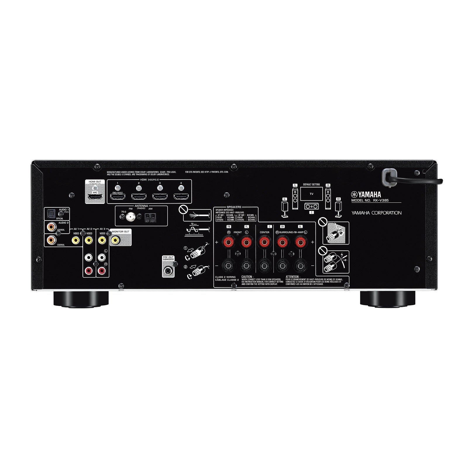 Yamaha RX-V385 5.1-Channel 100W Bluetooth 4K AV Receiver