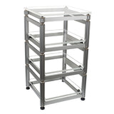 AG Lifter Apollo Modular Isolation 4 Shelf Rack with H-Frame - Silver