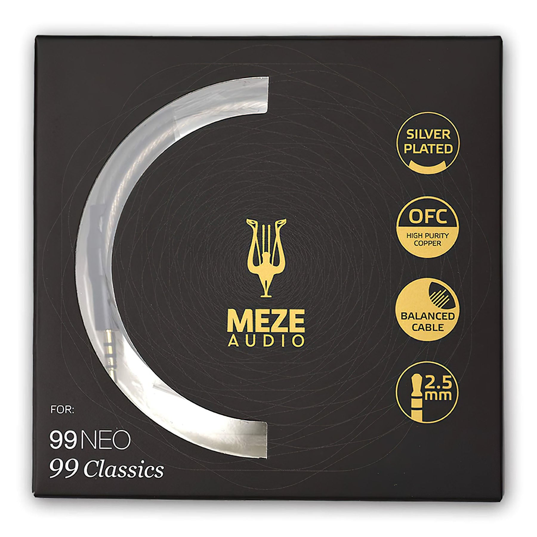 Meze Audio 2.5mm to 3.5mm Mono Balanced OFC Upgrade Cable for Liric / 99 Classics / 99 Neo
