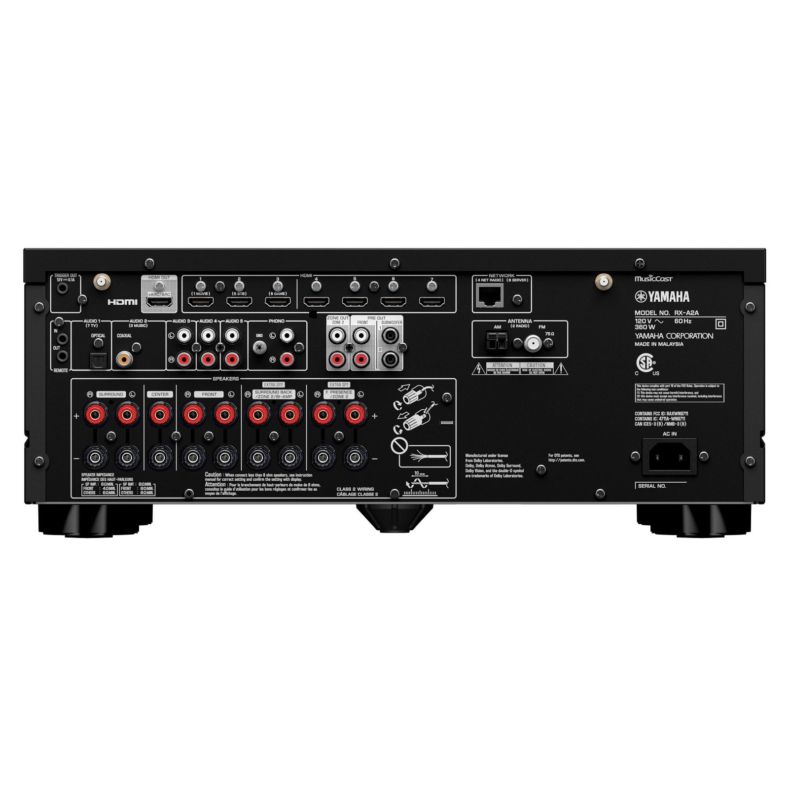 Yamaha RX-A2A AVENTAGE 7.2-channel AV Receiver with 8K HDMI and MusicCast