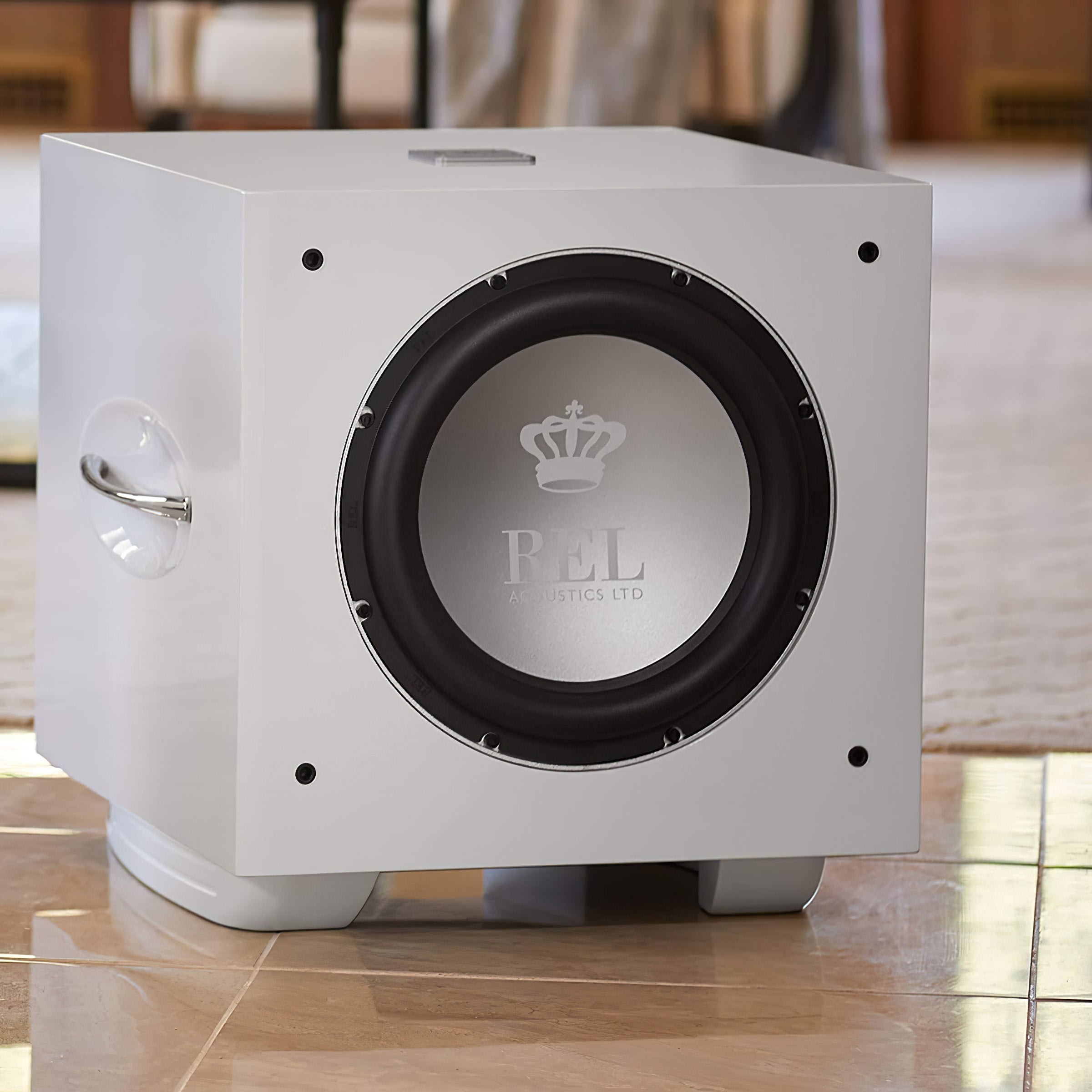 REL Acoustics S/510 10 inch Front-firing Active Driver, Down-firing Passive Home Subwoofer