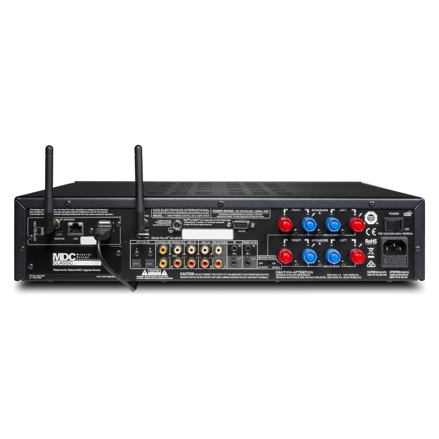 NAD C368 Integrated Hybrid Digital DAC Amplifier with BLU-OS installed