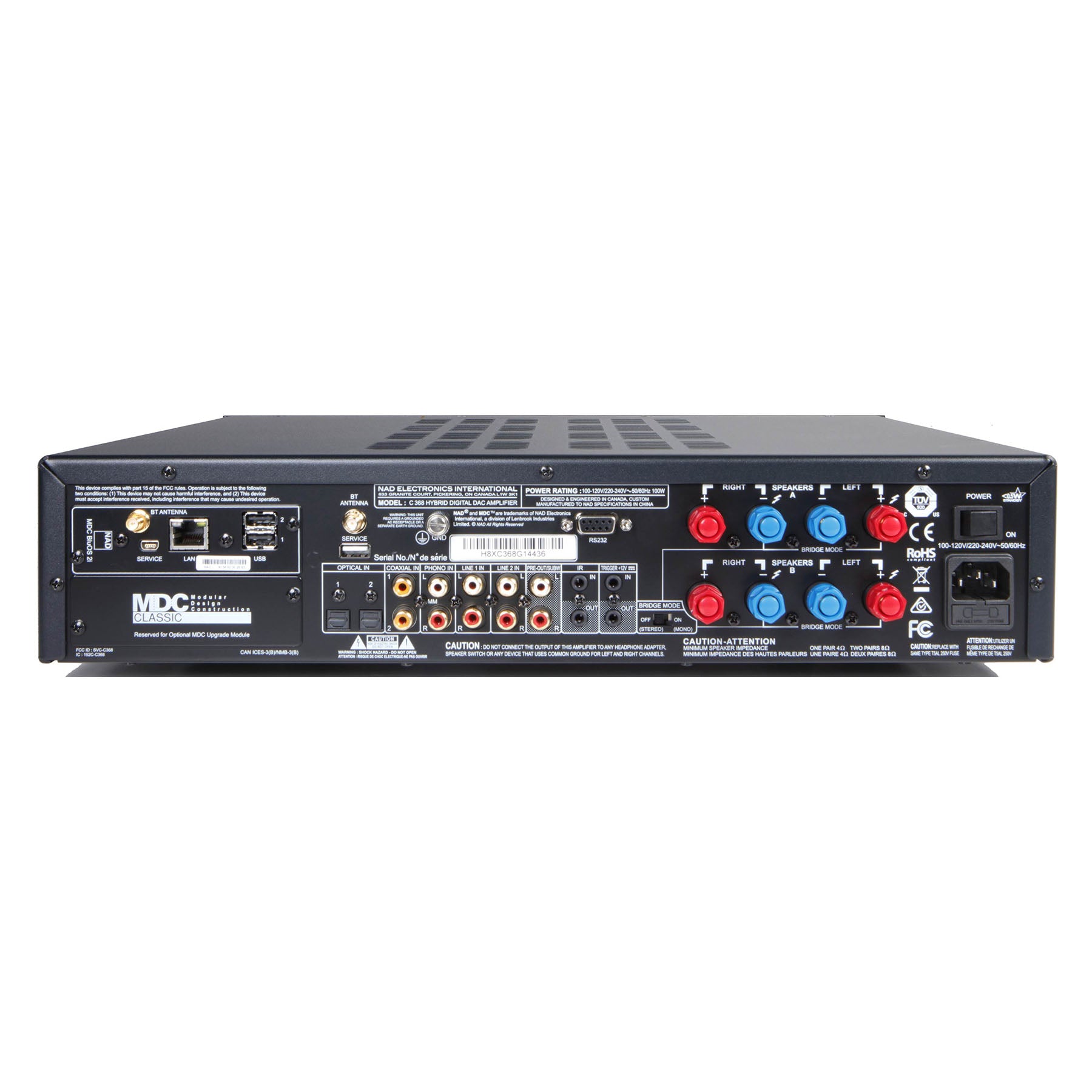 NAD C368 Integrated Hybrid Digital DAC Amplifier with BLU-OS installed
