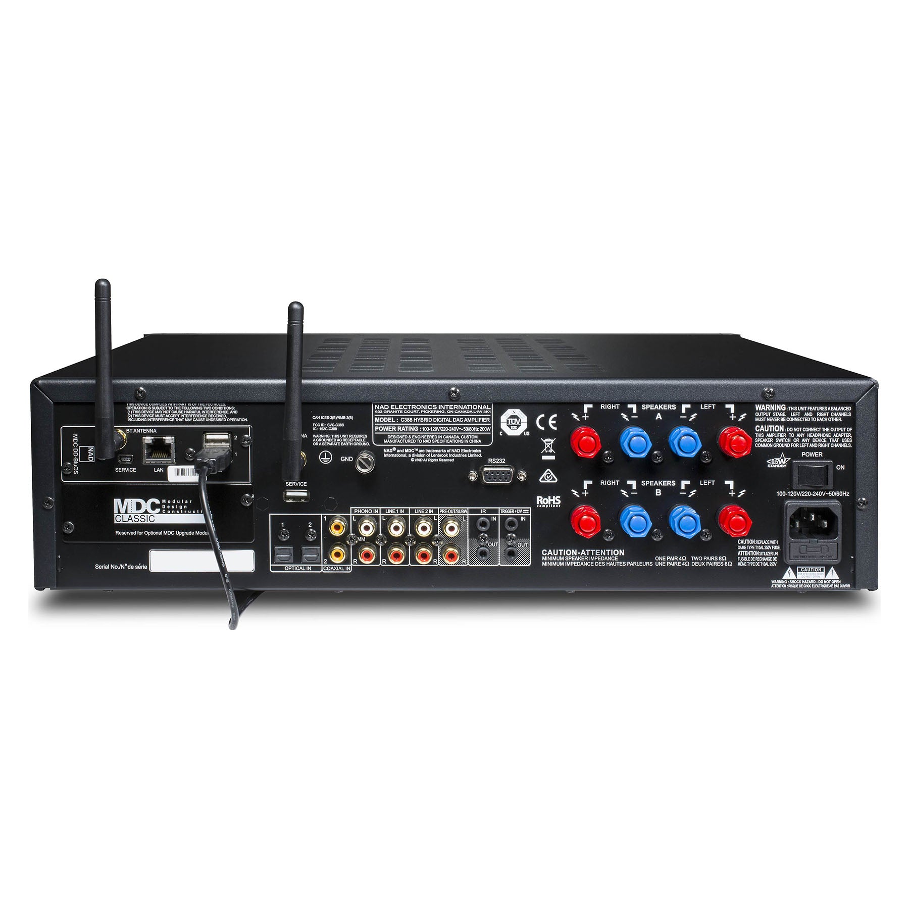 NAD C388 Integrated Hybrid Digital™ DAC Amplifier with BLU-OS installed