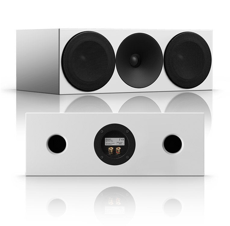 White Amphion Helium520C Centre Speakers Single standard grid
