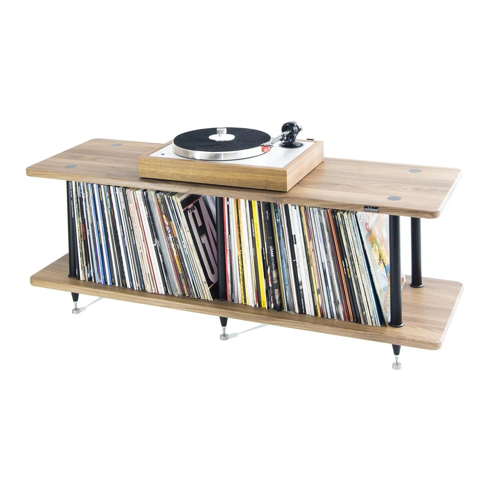 Solidsteel VL-2 Vinyl Library Rack 2-Shelf Walnut
